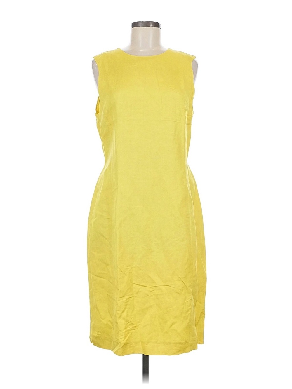 Women Dress Harve Benard Bright‎ Yellow Sleeveless Midi Sheath